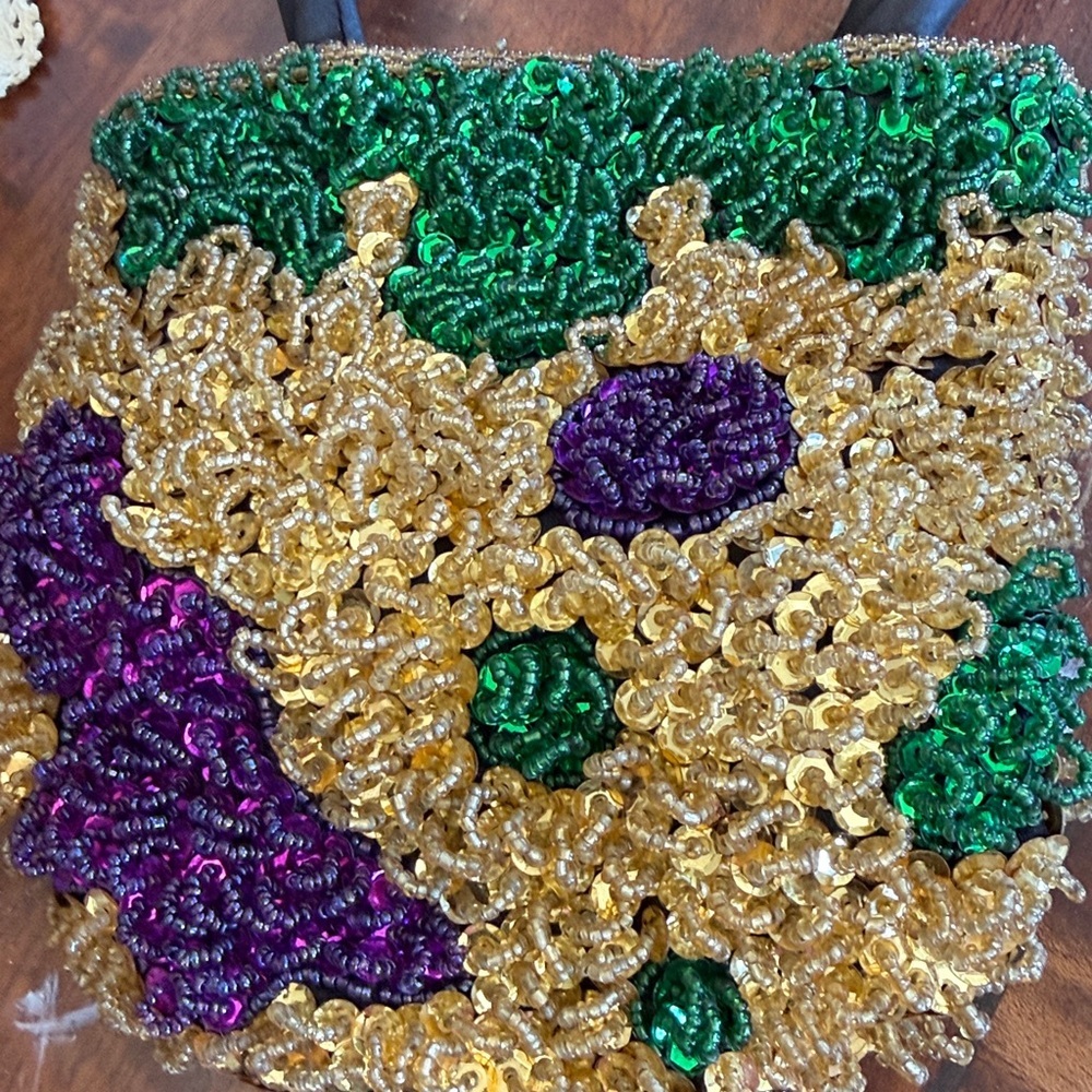 MARDI GRAS ladies beaded vintage small bag very good condition - Picture 10 of 12